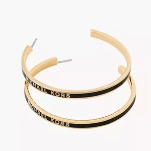 MK Hoop Earrings Gold & Black NWT
